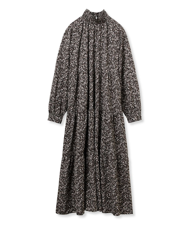 フラワープリントティアードワンピース