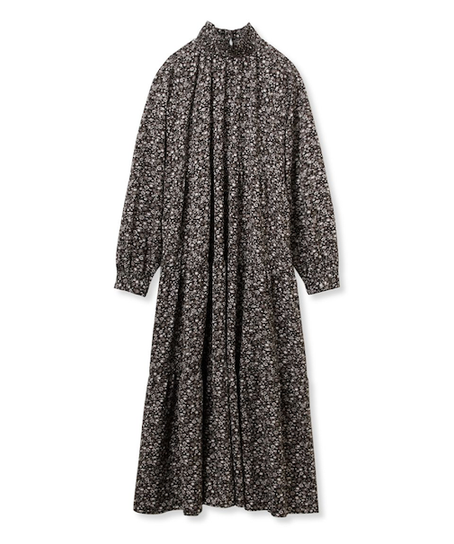 フラワープリントティアードワンピース