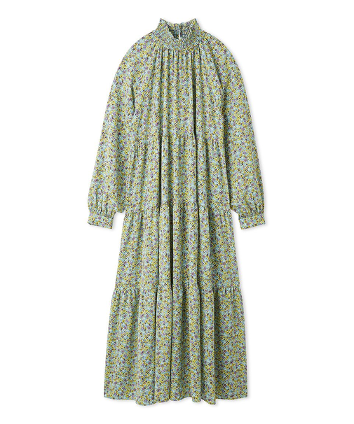 フラワープリントティアードワンピース