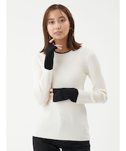 バイカラーリブニット