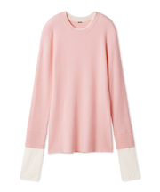 バイカラーリブニット