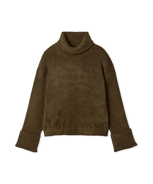 【セットアップ対応】モールヤーンタートルニットプルオーバー