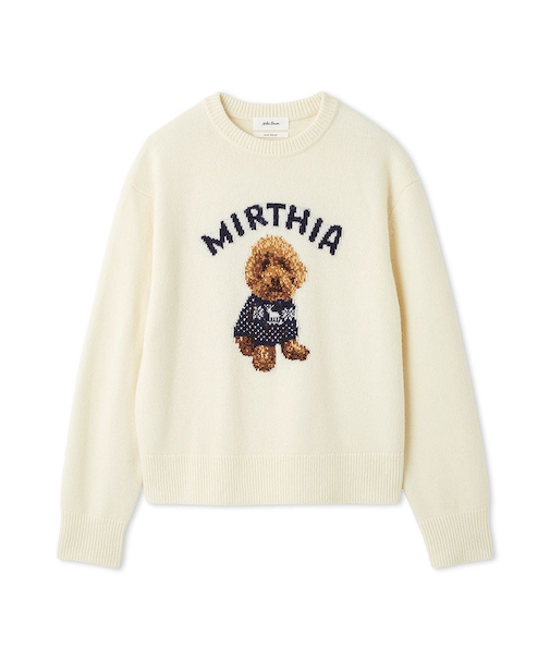 トイプードルクルーネックジャガードニット