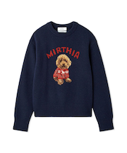 トイプードルクルーネックジャガードニット