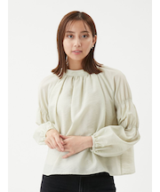 ギャザーバックリボンブラウス