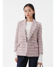 金釦ダブルブレストツイードブレザー