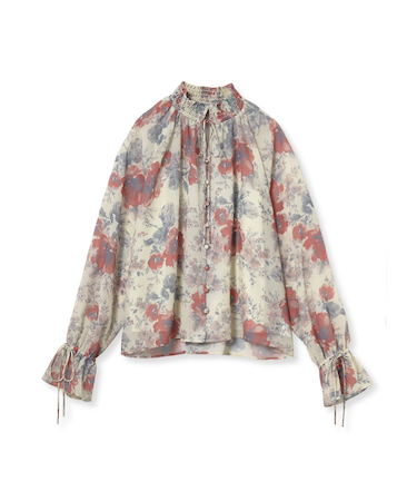 フラワープリントブラウス