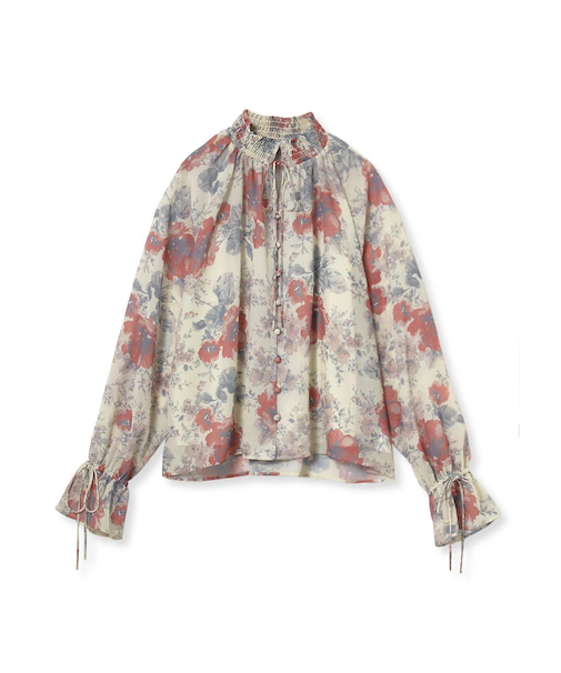 フラワープリントブラウス