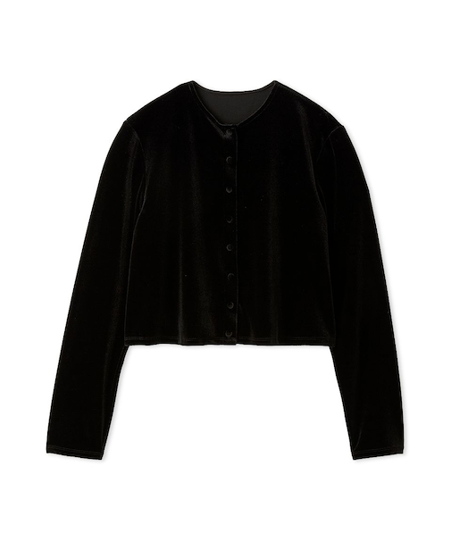 くるみ釦コンパクトベロアカーディガン