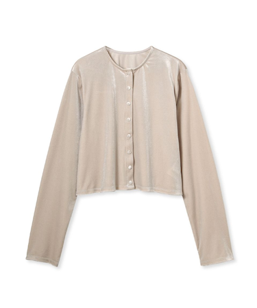 くるみ釦コンパクトベロアカーディガン