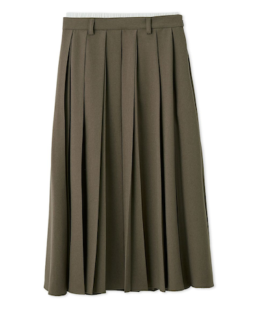 ダブルウエストランダムプリーツスカート