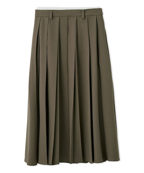 ダブルウエストランダムプリーツスカート