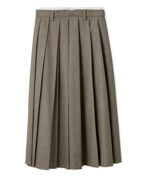 ダブルウエストランダムプリーツスカート