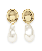 メタルモチーフパールイヤリング