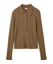 ポロ衿リブニットカーディガン