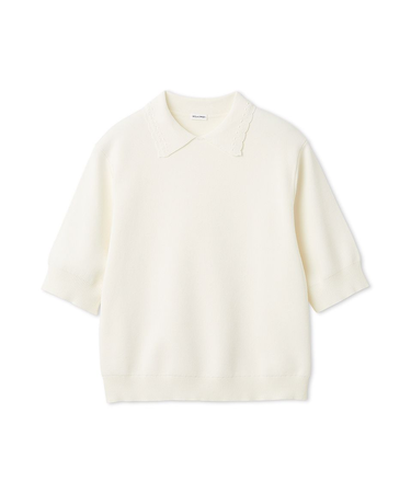 スカラップレース衿ニットプルオーバー