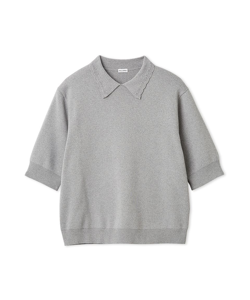 スカラップレース衿ニットプルオーバー