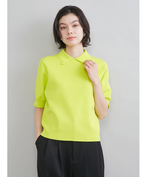 スカラップレース衿ニットプルオーバー