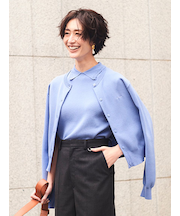 スカラップレース衿ニットプルオーバー