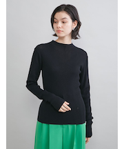 ハイネックハイゲージシアーリブニット