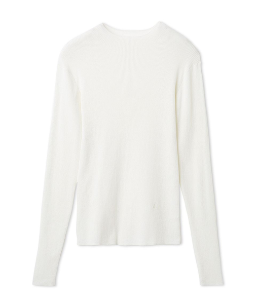 ハイネックハイゲージシアーリブニット