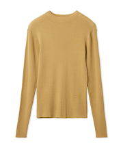 ハイネックハイゲージシアーリブニット