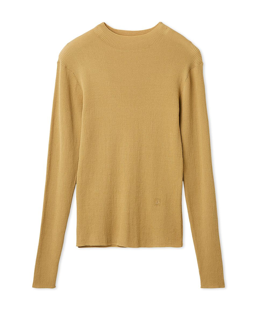 ハイネックハイゲージシアーリブニット