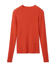 ハイネックハイゲージシアーリブニット