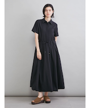 リネン混バルーンシャツワンピース