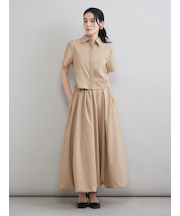 リネン混バルーンシャツワンピース