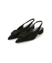 バックル付きラムレザースリングパンプス