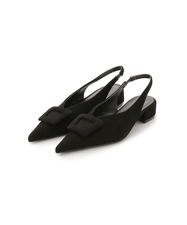 バックル付きラムレザースリングパンプス