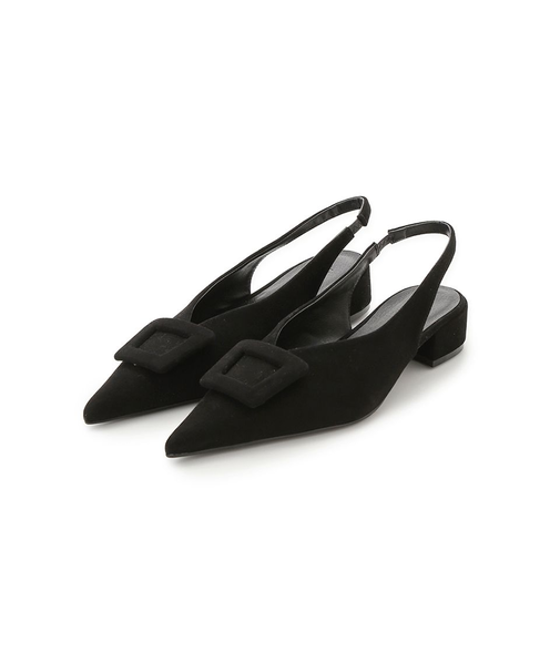 バックル付きラムレザースリングパンプス