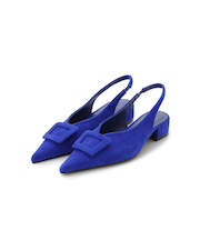 バックル付きラムレザースリングパンプス