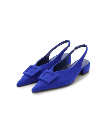 バックル付きラムレザースリングパンプス