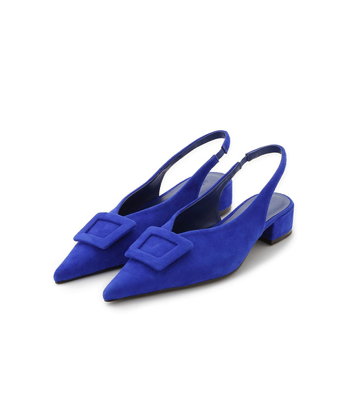 バックル付きラムレザースリングパンプス