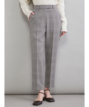 後ろゴムテーパードチェックパンツ