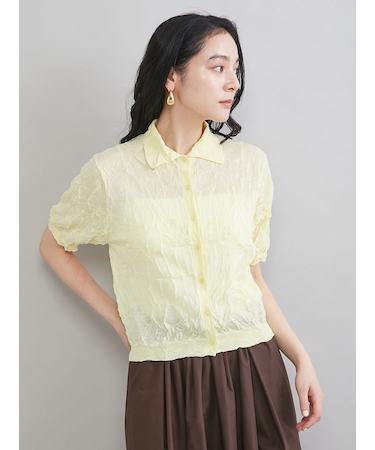 ワッシャーハーフスリーブポロニット