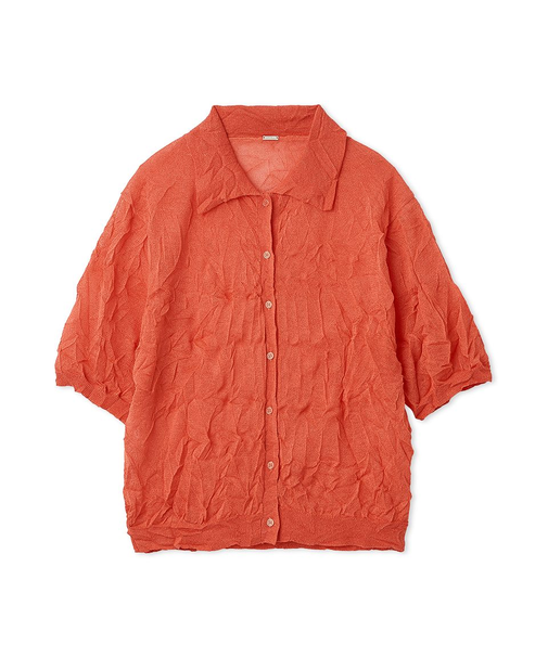 ワッシャーハーフスリーブポロニット