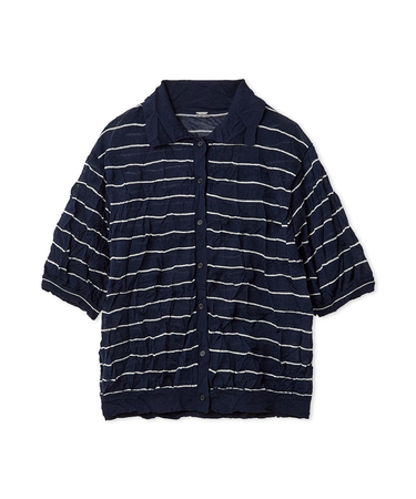 ワッシャーハーフスリーブポロニット