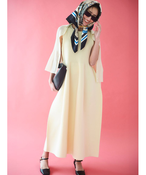 アンサンブルノースリホールガーメントワンピース