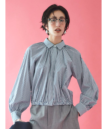 クロップドギャザーバルーンシャツ