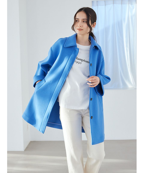 ステンカラーＡラインポンチコート