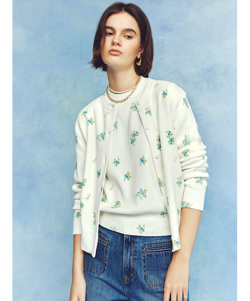 フラワープリントアンサンブルカーディガン