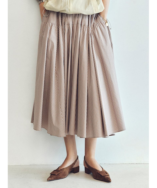 ウエストボリュームフレアスカート