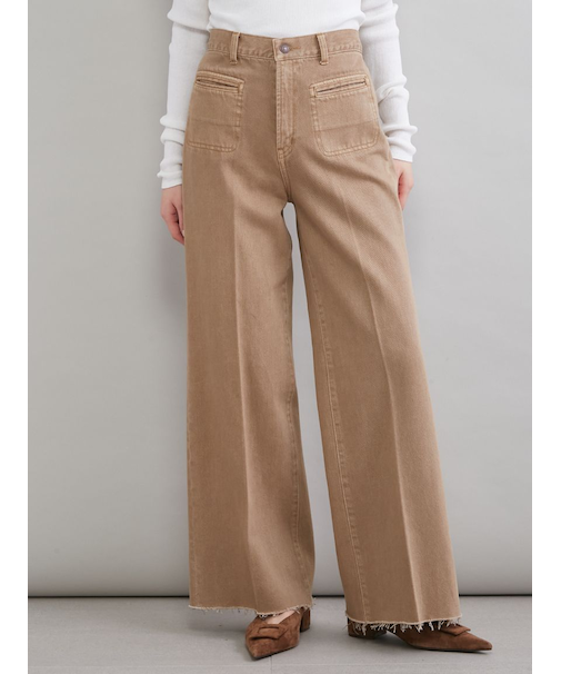 玉縁ポケットセミフレアデニムパンツ