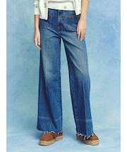 玉縁ポケットセミフレアデニムパンツ