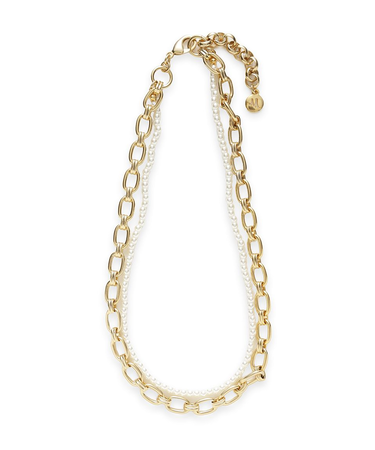 2連パールチェーンネックレス