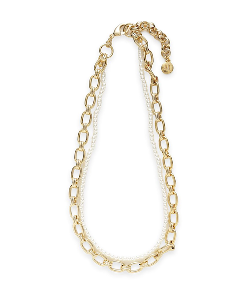 2連パールチェーンネックレス