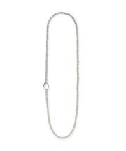 メタルリングパールロングネックレス